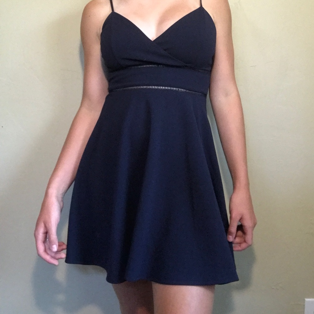 Navy, short, formal dress